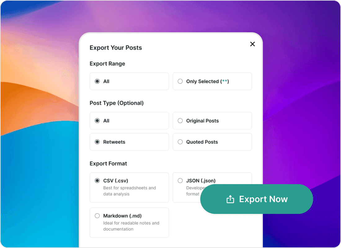 Export Your Tweet History