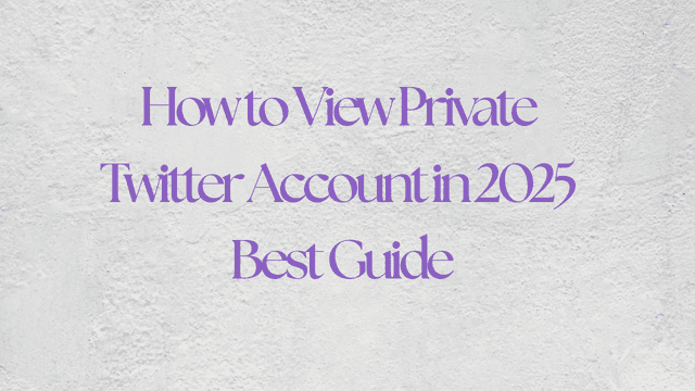 How to View Private Twitter Account in 2025 – Best Guide