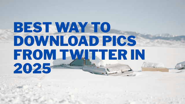 Best Way to Download Pics from Twitter in 2025